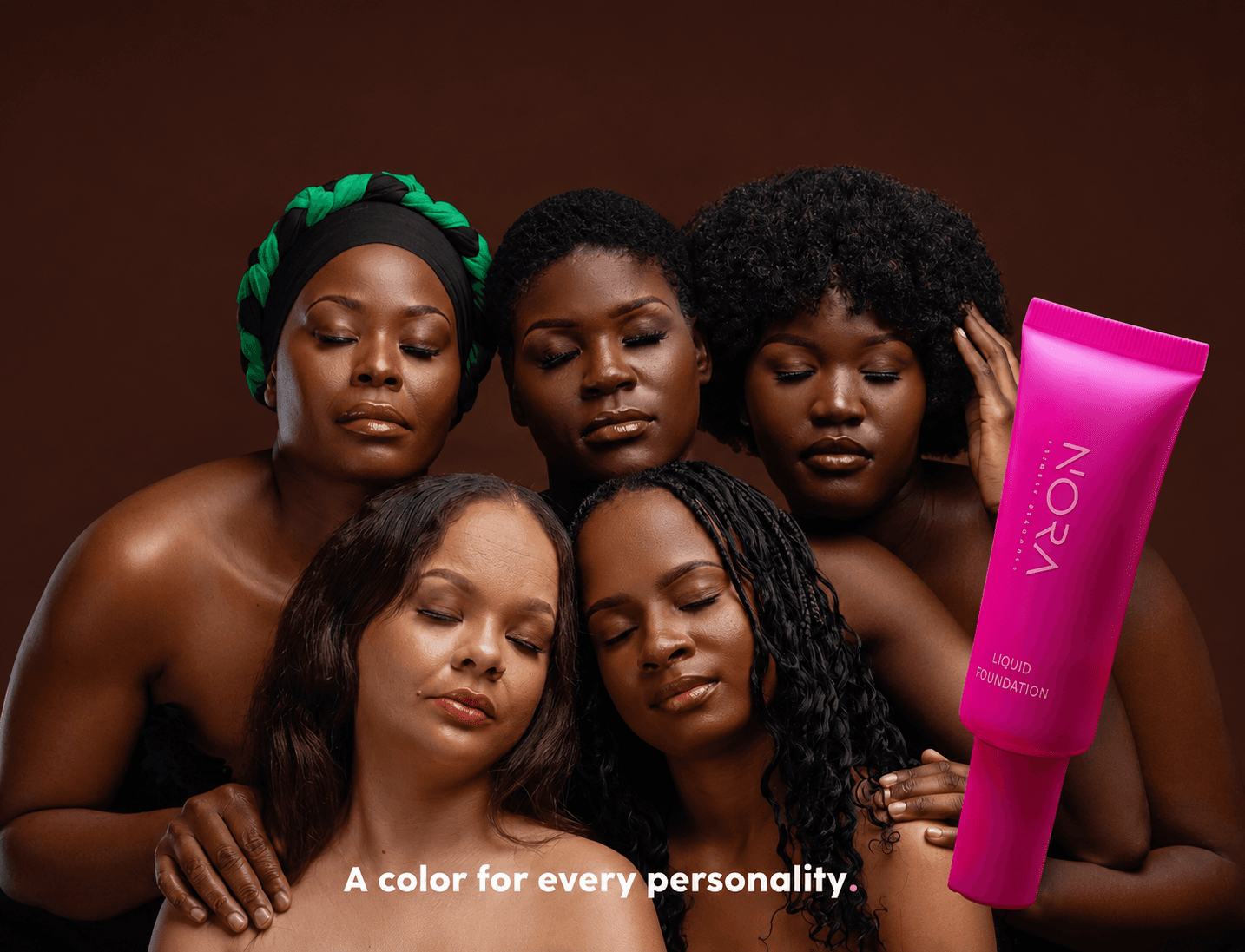 Nora Cosmetics model showcasing luxury beauty